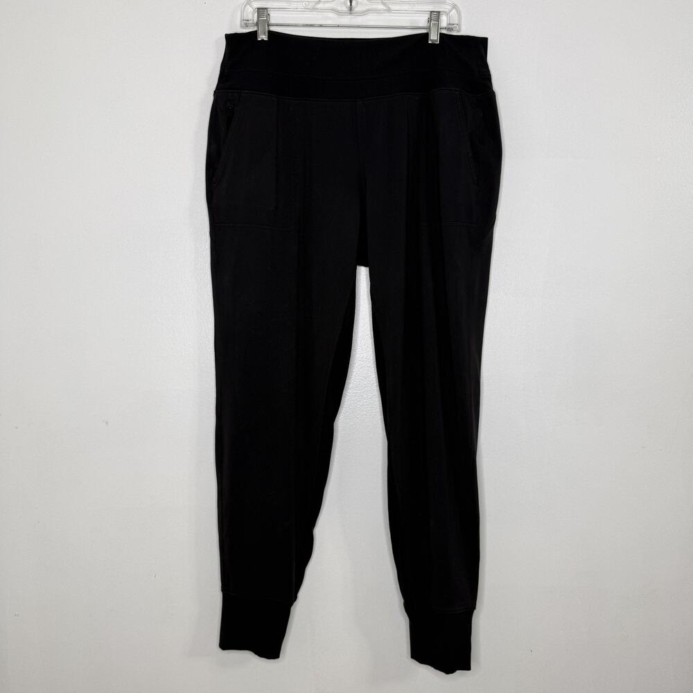 Athleta Pants Womens XL Black Venice Jogger Tapered Pockets Zip Pocket Pull On